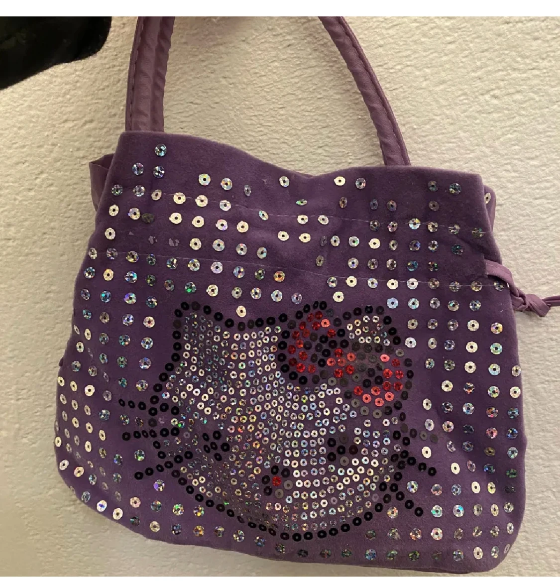 Lila Hello Kitty handväska med paljetter - 1