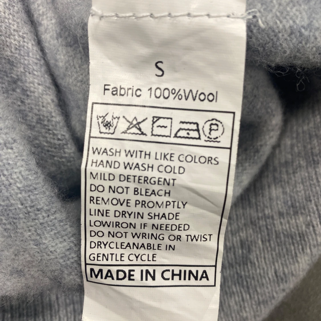 Ljusgrå stickad hoodie i ull - 2