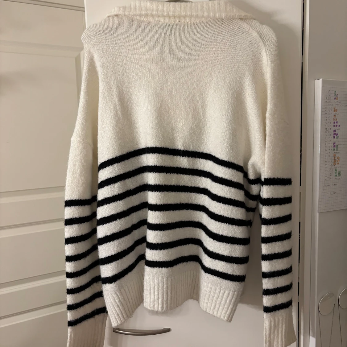 Randig stickad tröja med half zip Esmara - 1