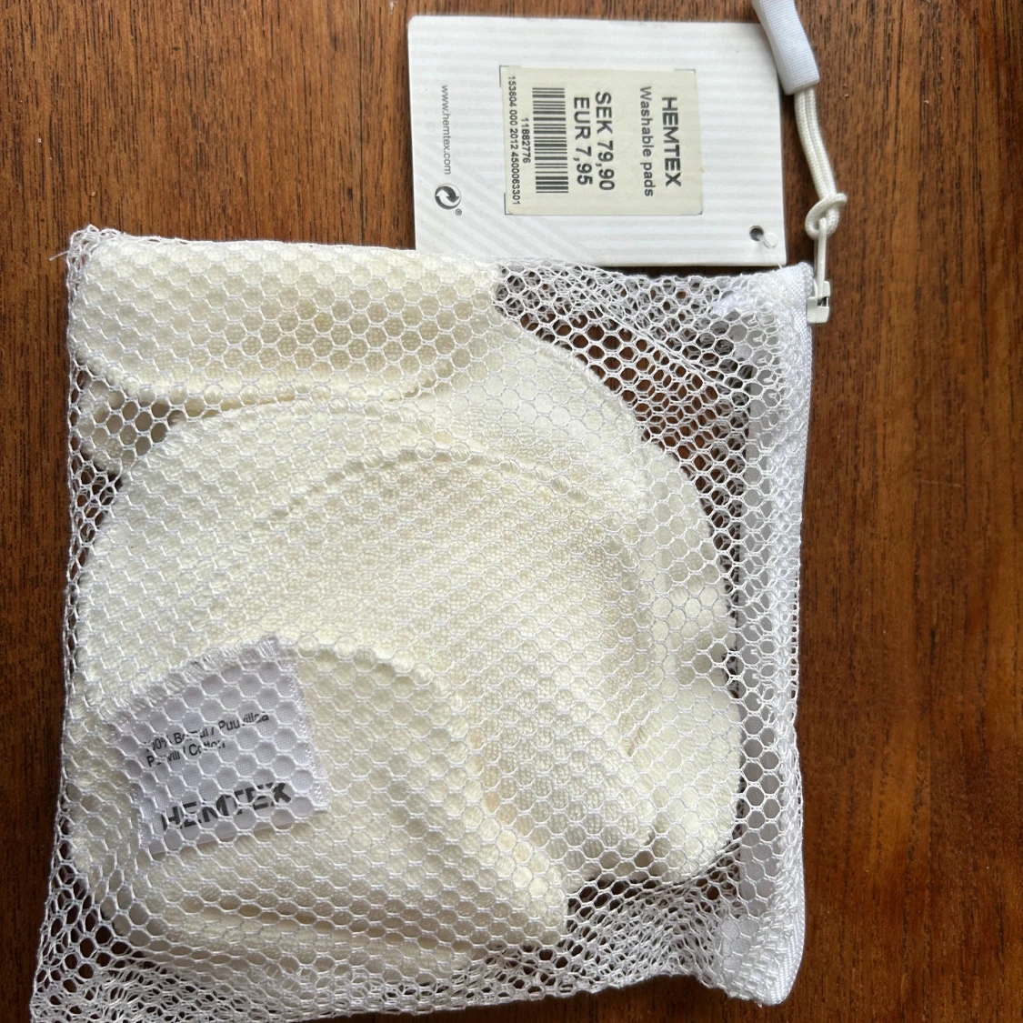 Oanvända tvättbara sminkpads i bomull