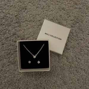 Silver halsband och örhängen Muli collection - Säljer ett silver set från Muli collection med ett par örhängen och halsband. Det är äkta silver. Jag vet inte priset på setet men bara själva örhängena kostar ringar 300 kr, så jag kommer sätta ett pris som jag tycker passar. Aldrig använda. Priset kan diskuteras.