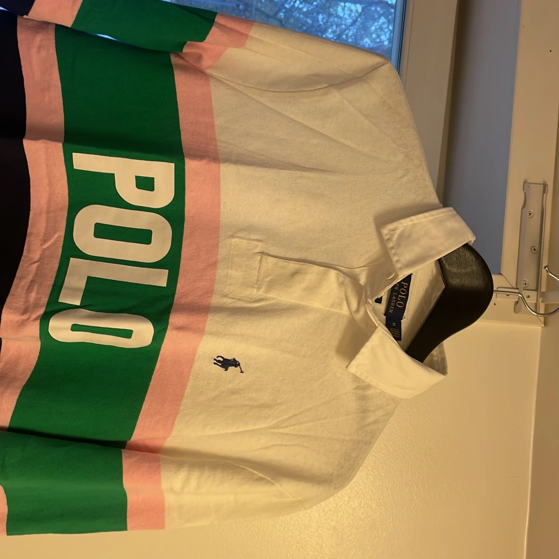 Original randig långärmad pikétröja Polo Ralph Lauren