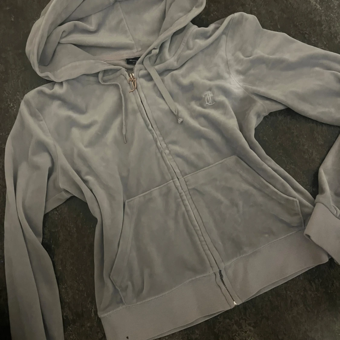 Grå velour hoodie Juicy Couture