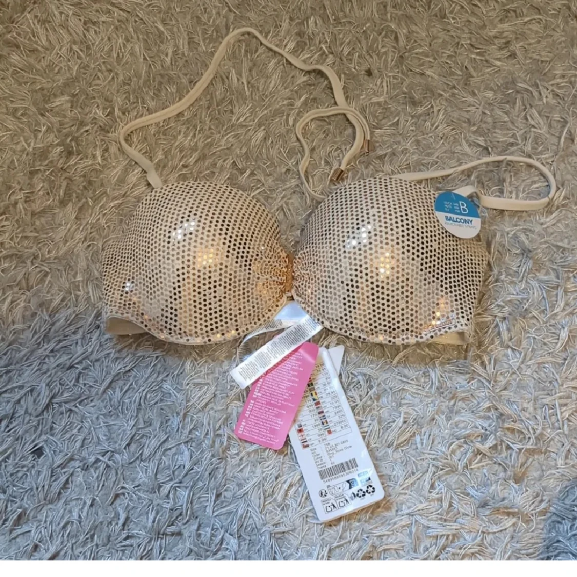 Glittrig bikiniöverdel