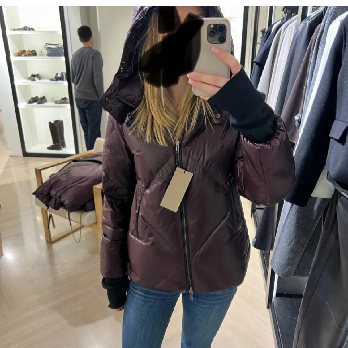 Massimo dutti vinterjacka i en vinröd färg  - 2