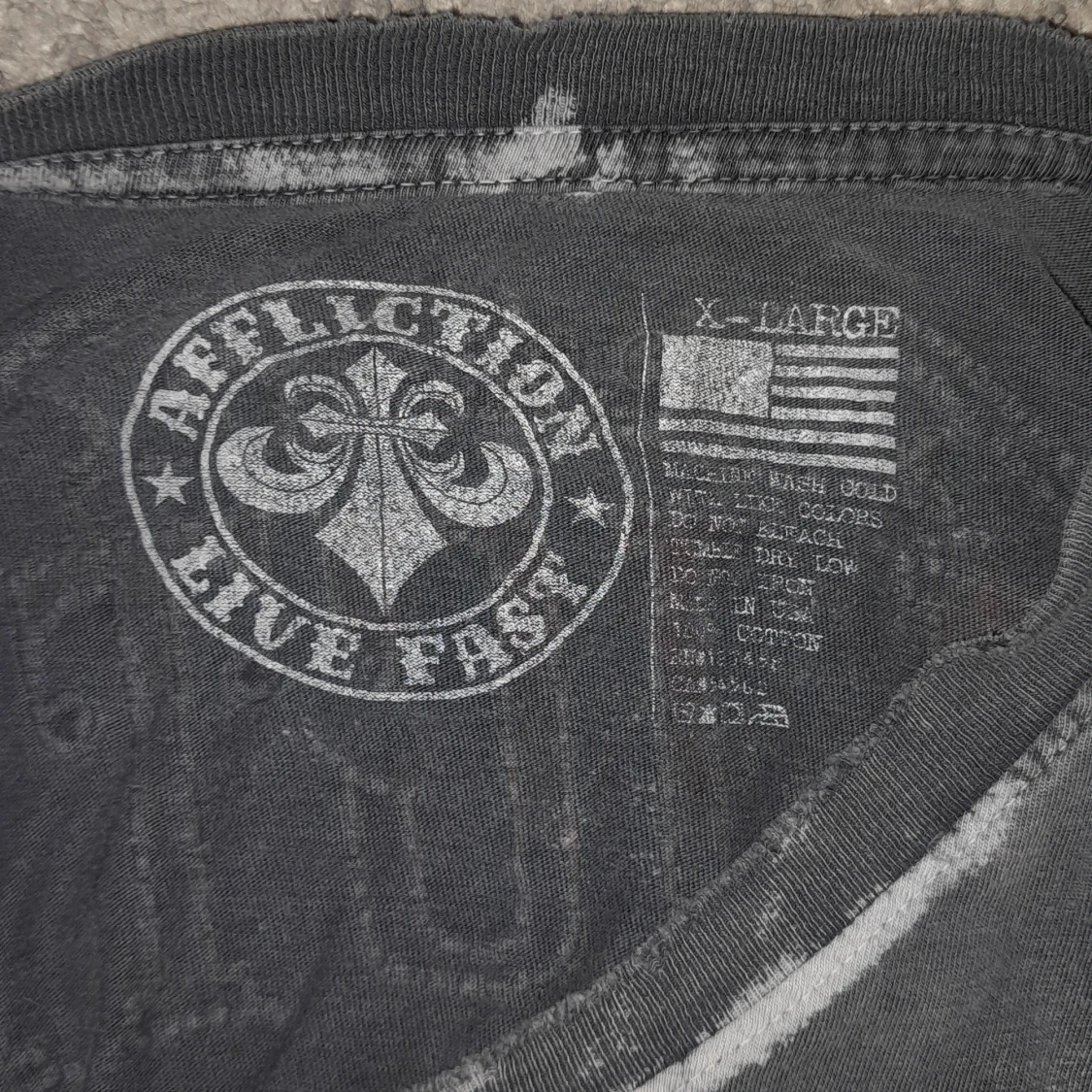 Grå Affliction Dödskalle Tshirt - 2