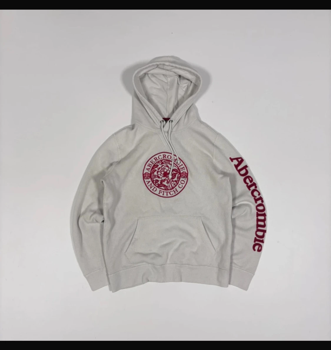 Vit Unik hoodie Abercrombie & Fitch S