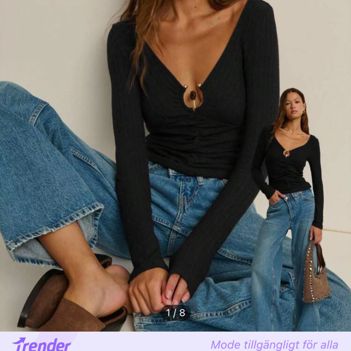 Svart långärmad topp - 1