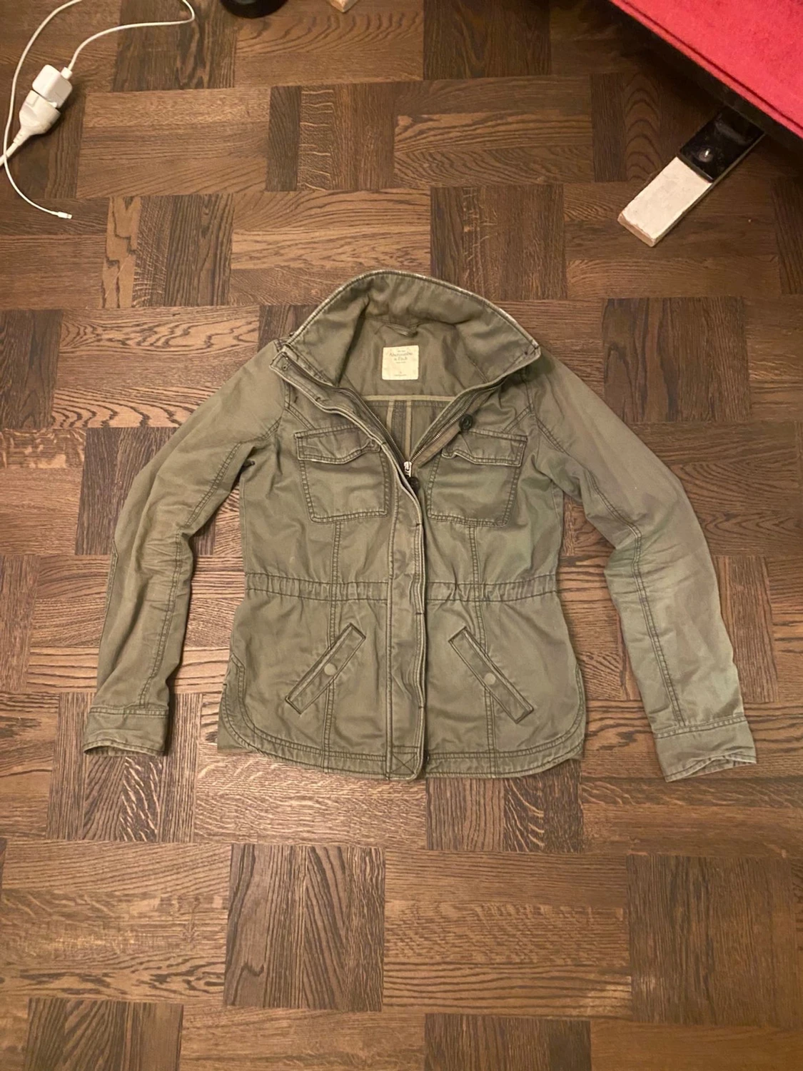 Mörkgrön field jacka från Abercrombie & Fitch  - 3