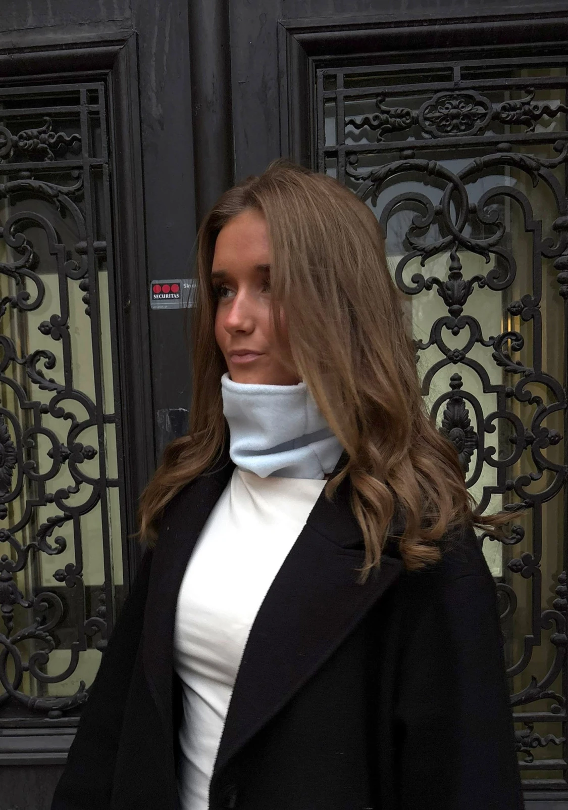 Ljusblå fleecebuff - 1