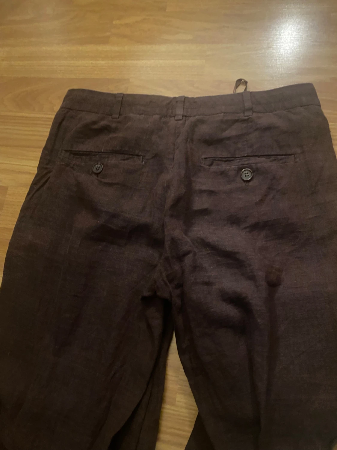 Bruna linnebyxor med wide fit - 3