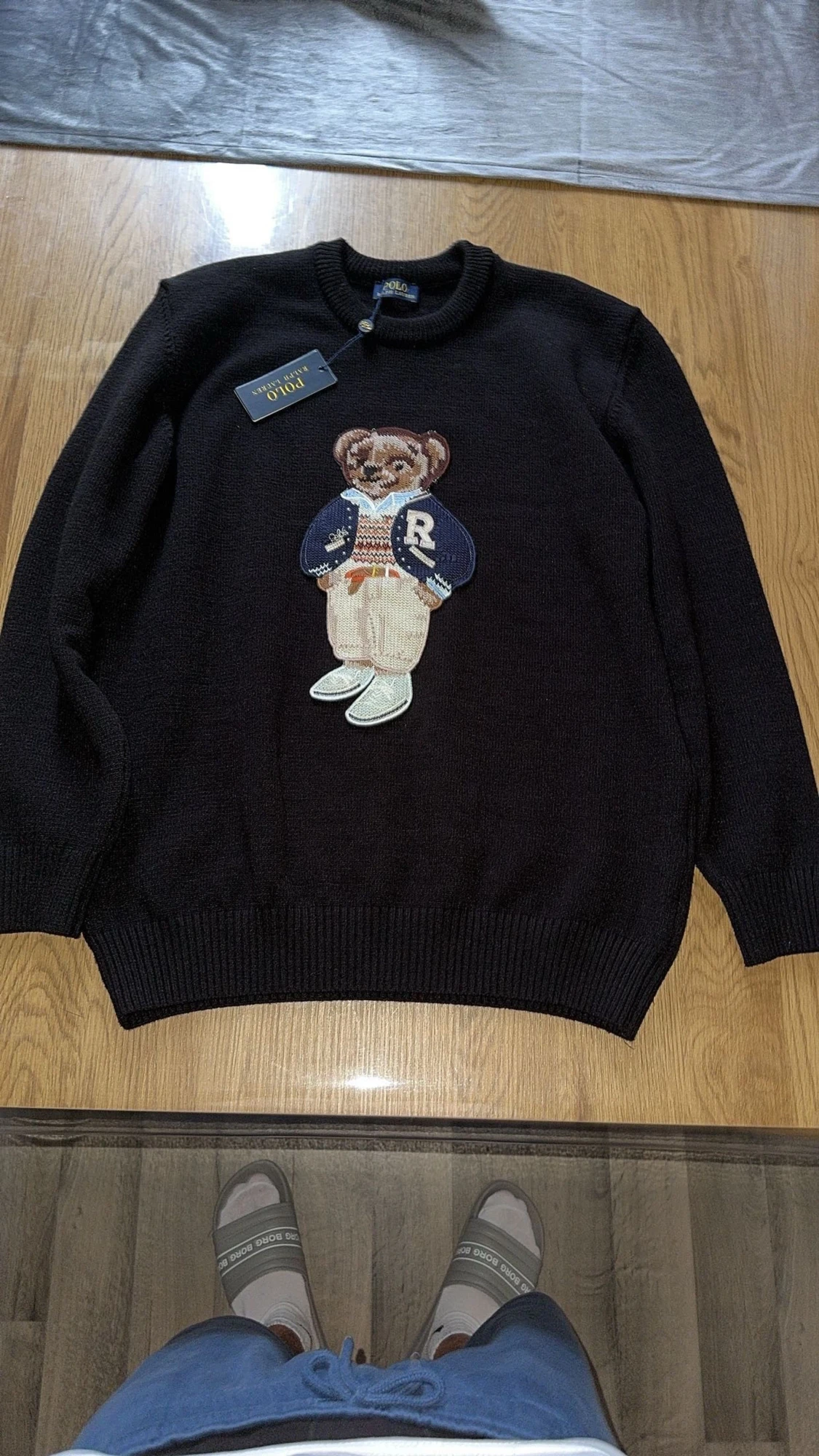 Svart stickad tröja Polo Bear