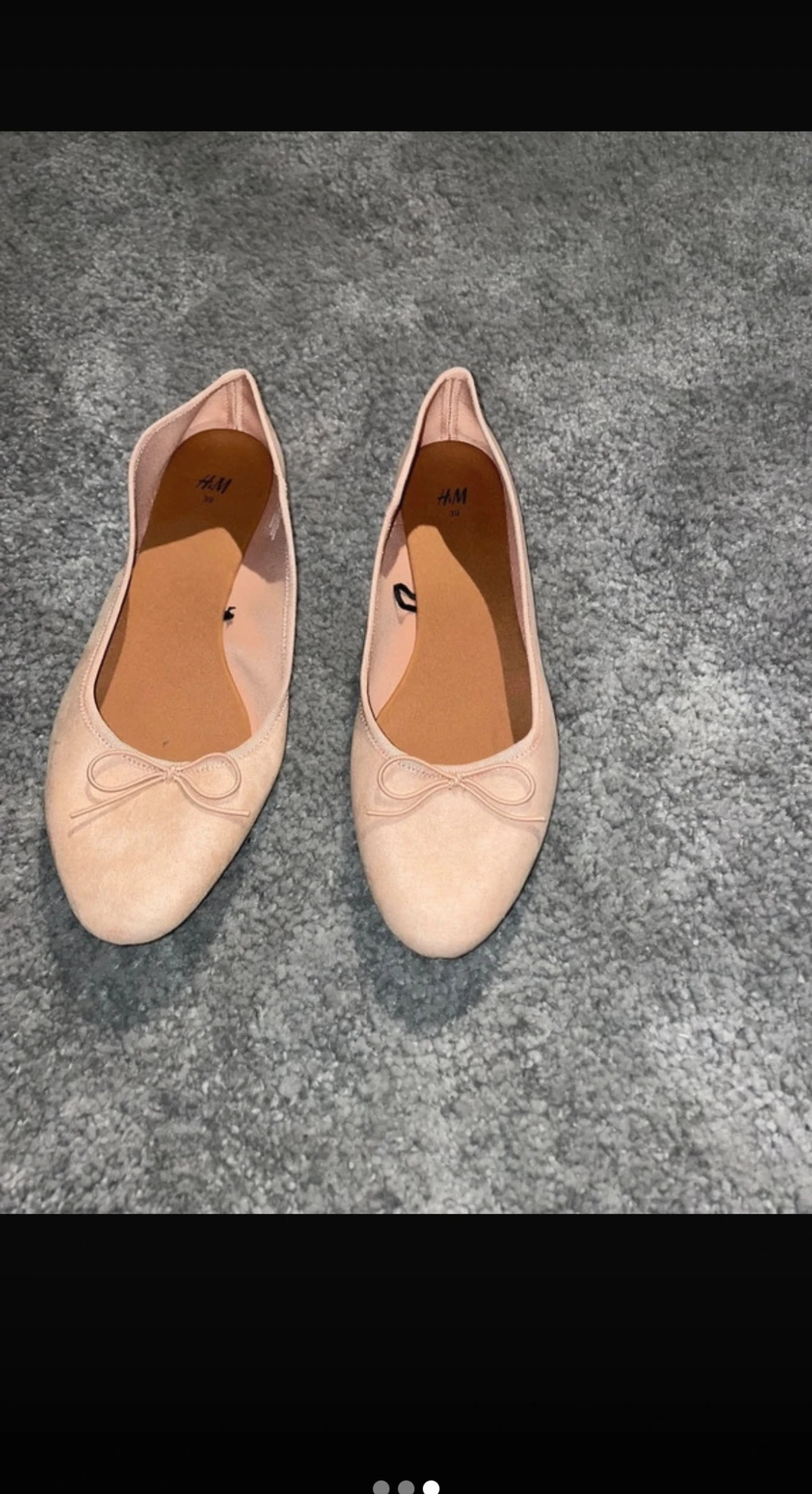 Beige/rosa ballerinaskor med rosett H&M - 2