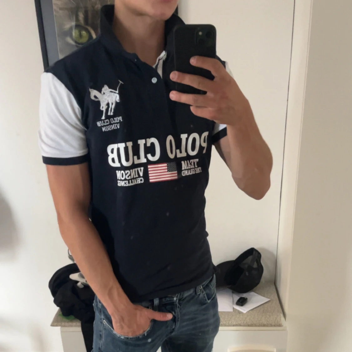 Mörkblå pikétröja Vinson Polo Club