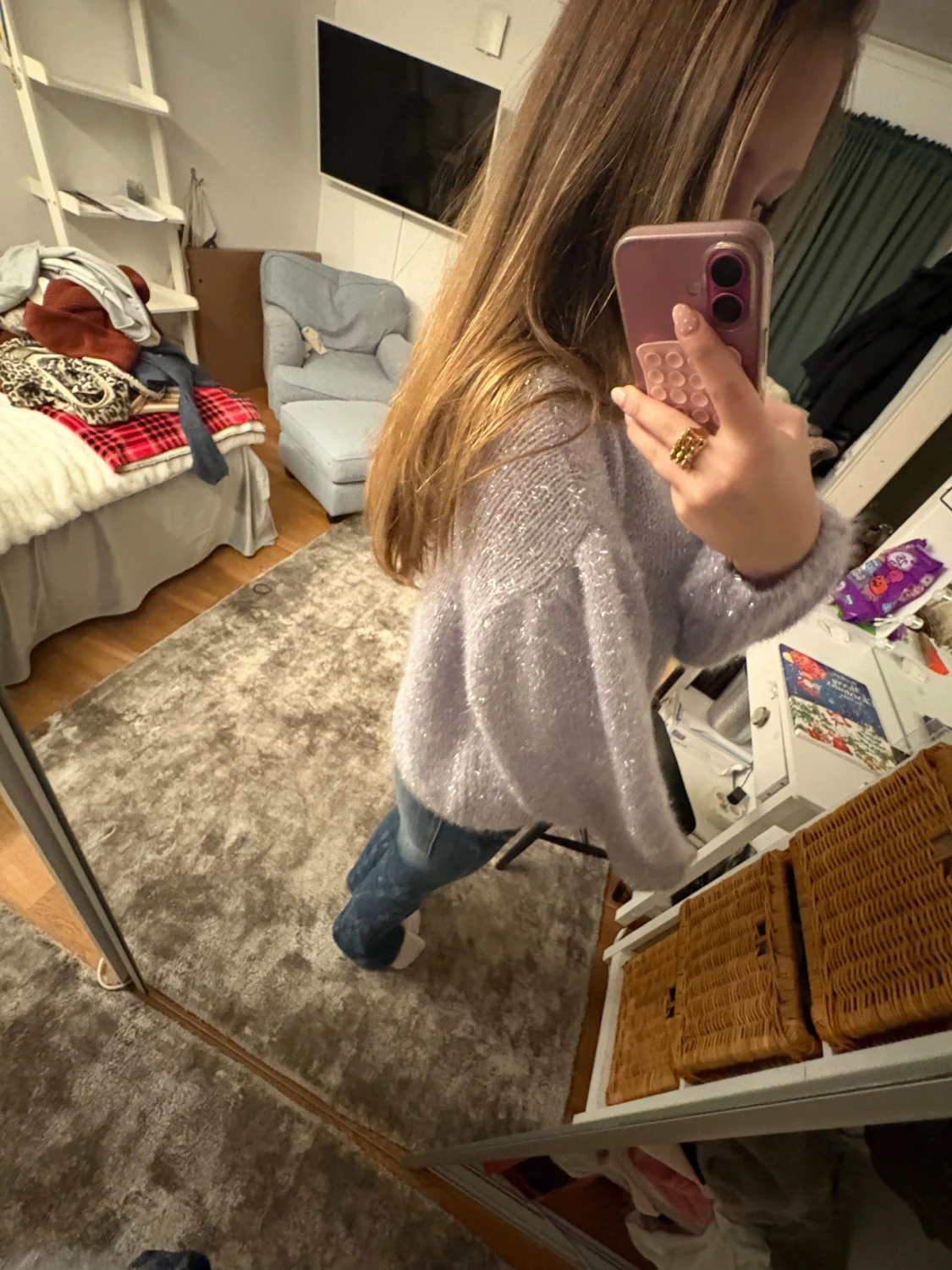 Ljuslila fluffig tröja från H&M Divided - 1