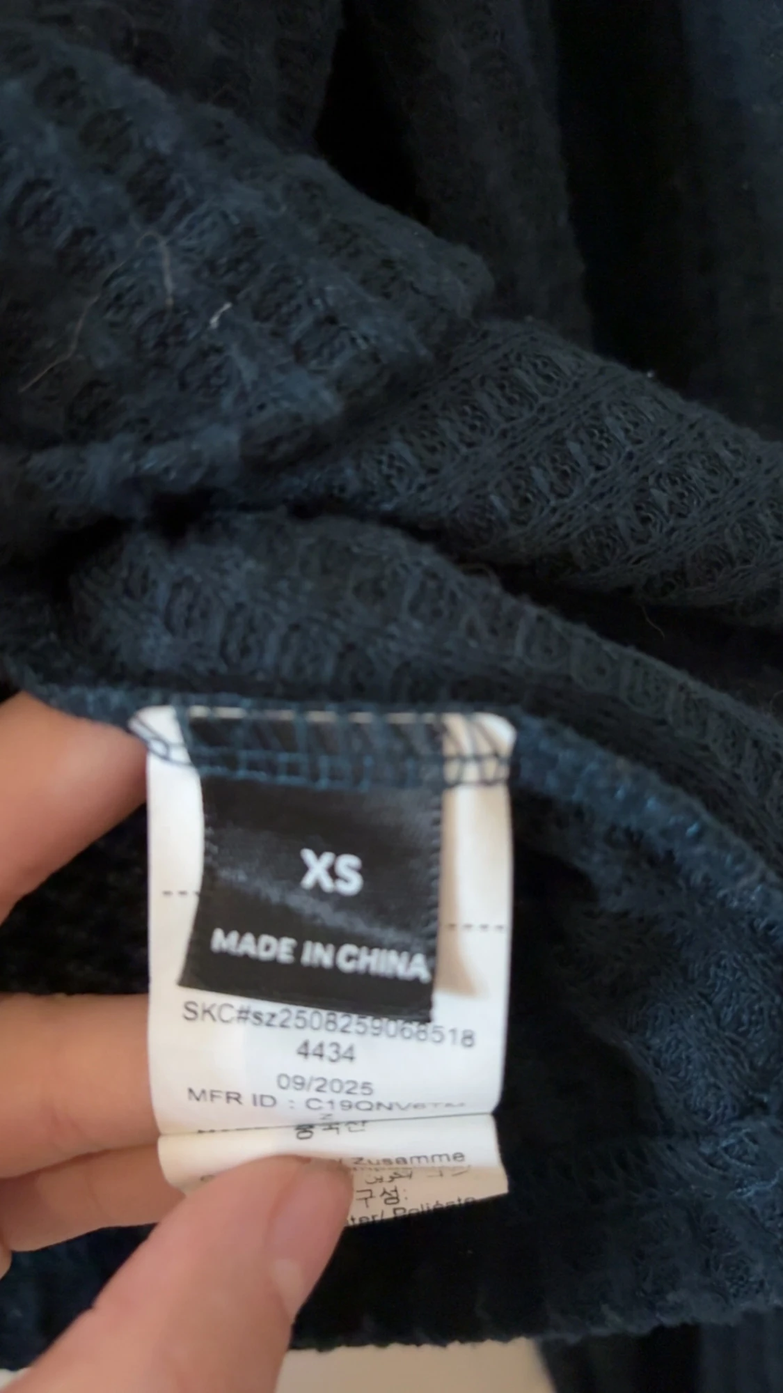 Mörkblå croppad ribbad tröja XS - 1