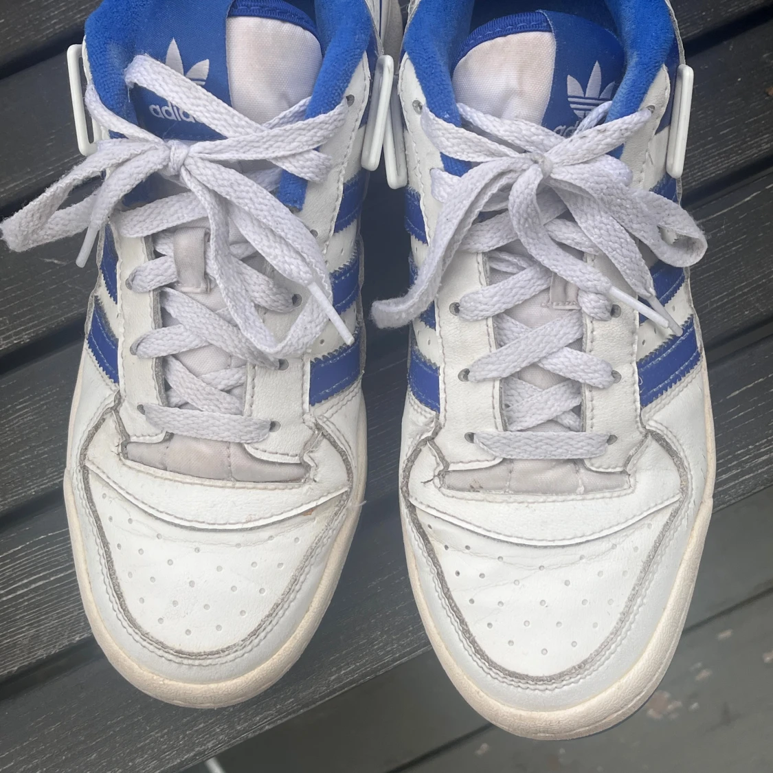 Adidas sneakers vit/blå retrostil - 3