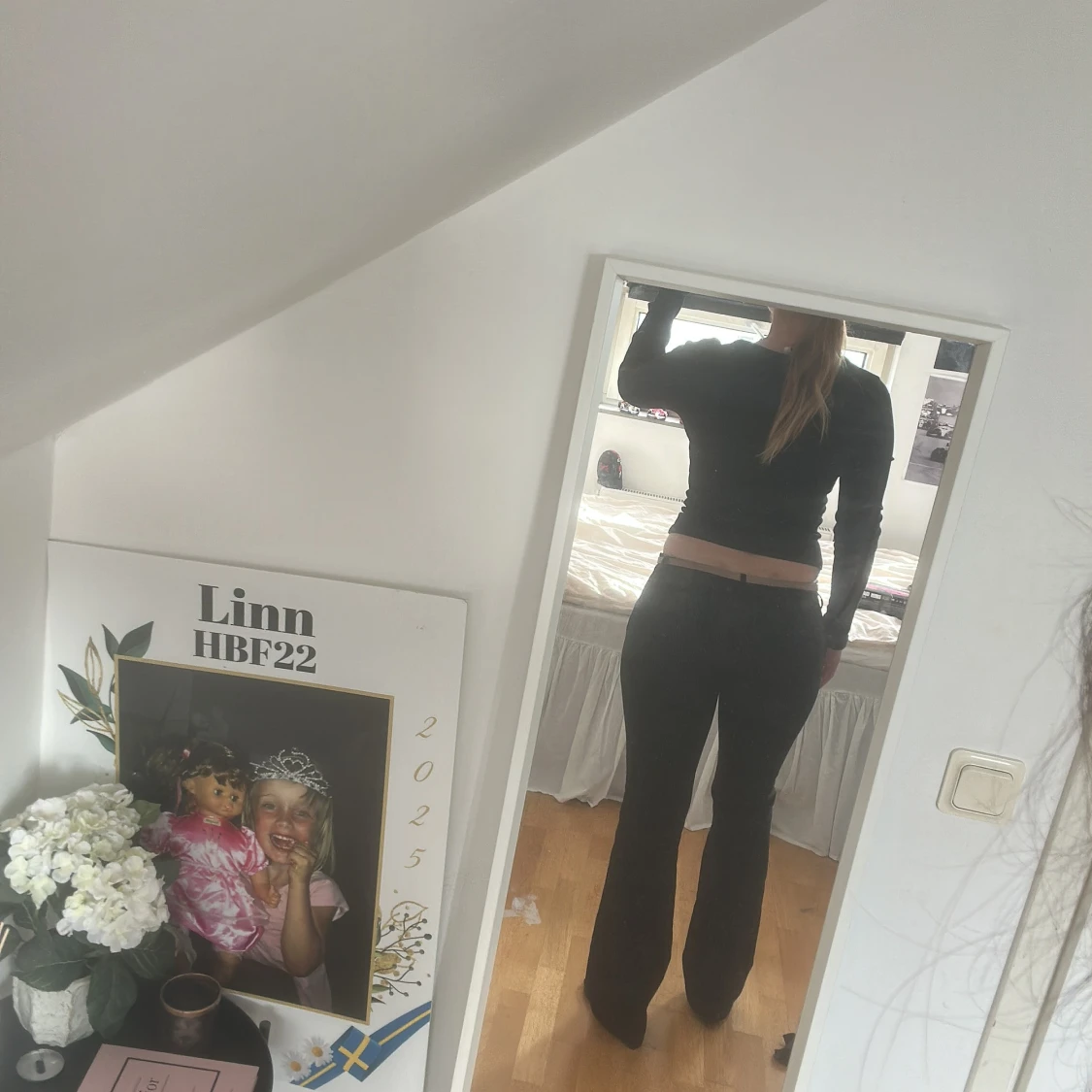 Svart ribbad topp - 1