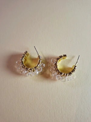 Guldiga hoops med pärldetaljer örhängen  - Fler fina accessoarer finns på min profil 💍  More exquisite accessories on my profile listings.