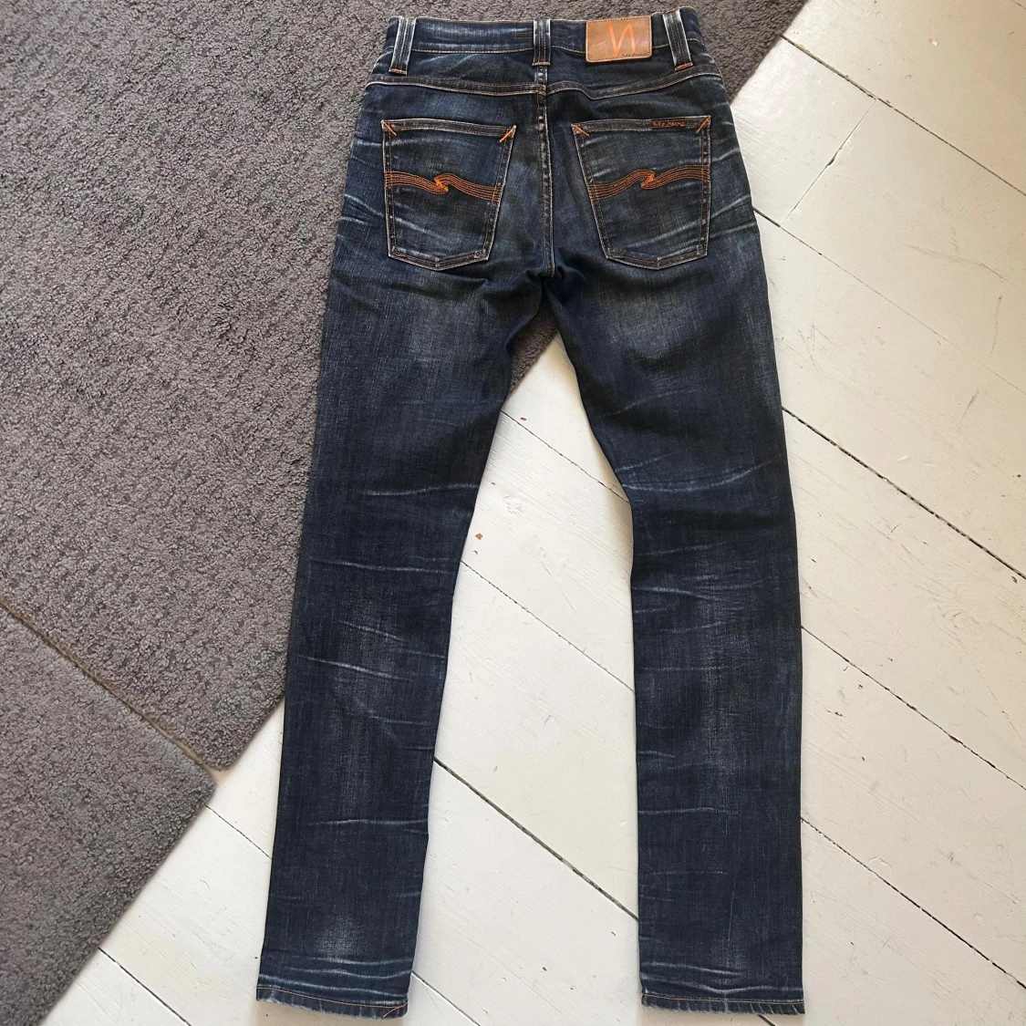 Mörkblåa Nudie Grim Tim Jeans - 2