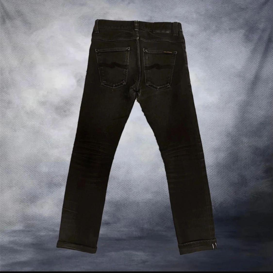 Svarta slim jeans från Nudie Jeans grim tim black selvage - 1