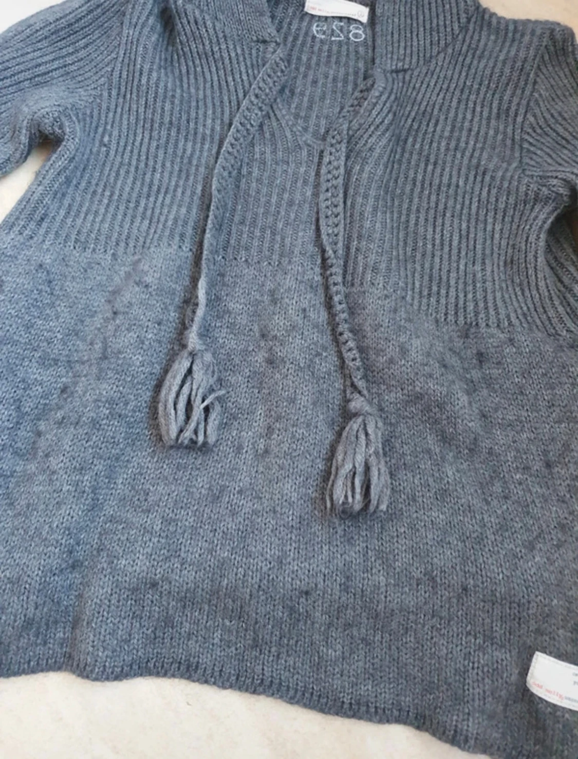 Grå stickad hoodie Odd Molly Str S - 2