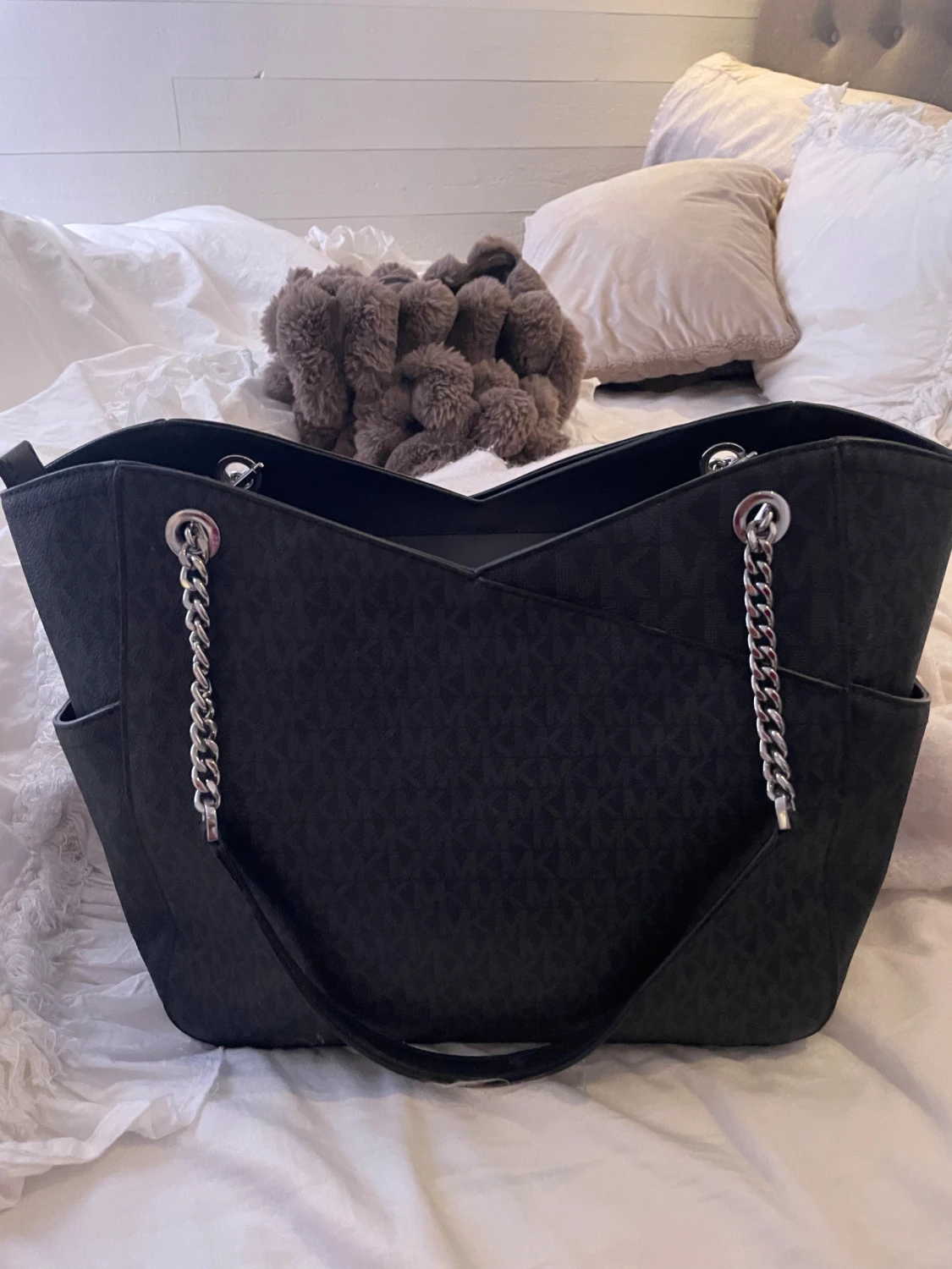 Svart Michael Kors axelväska + plånbok - 2