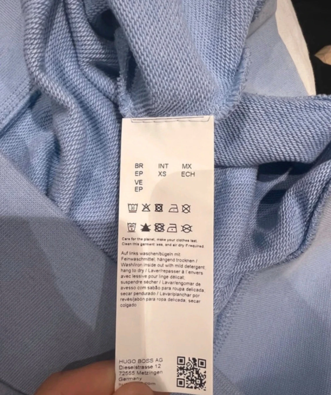 Ljusblå BOSS sweatshirt med orange tryck - 4