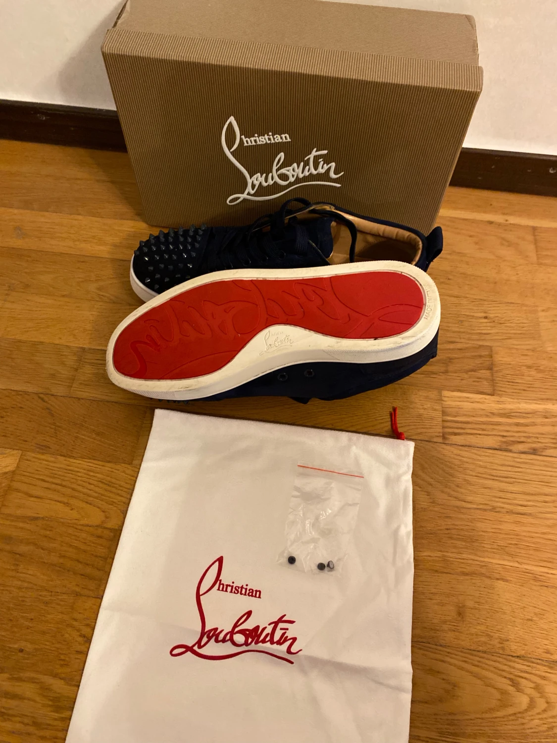 Mörkblå Christian Louboutin sneakers - 3