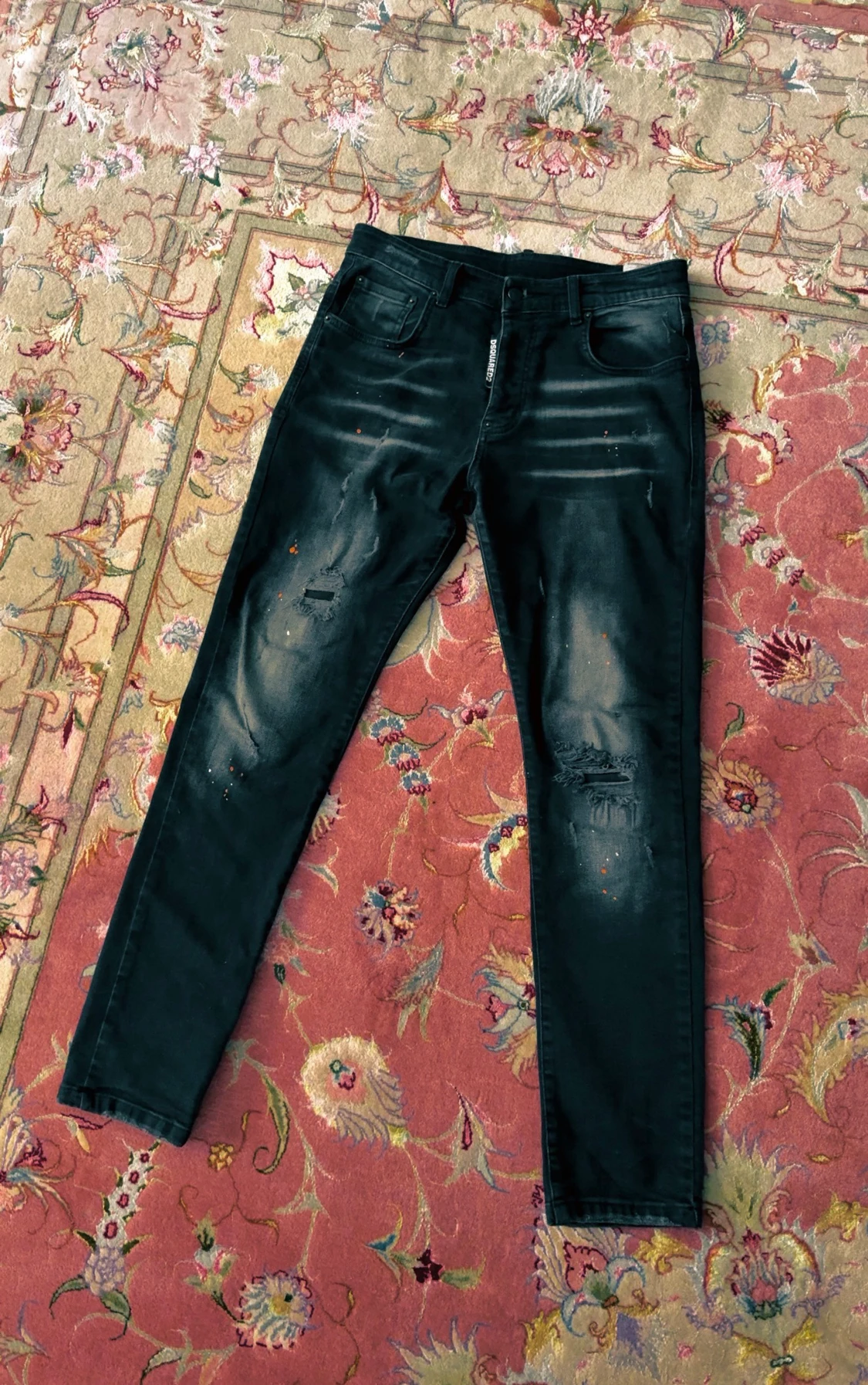 Svarta Dsquared2 jeans med slitningar - 1