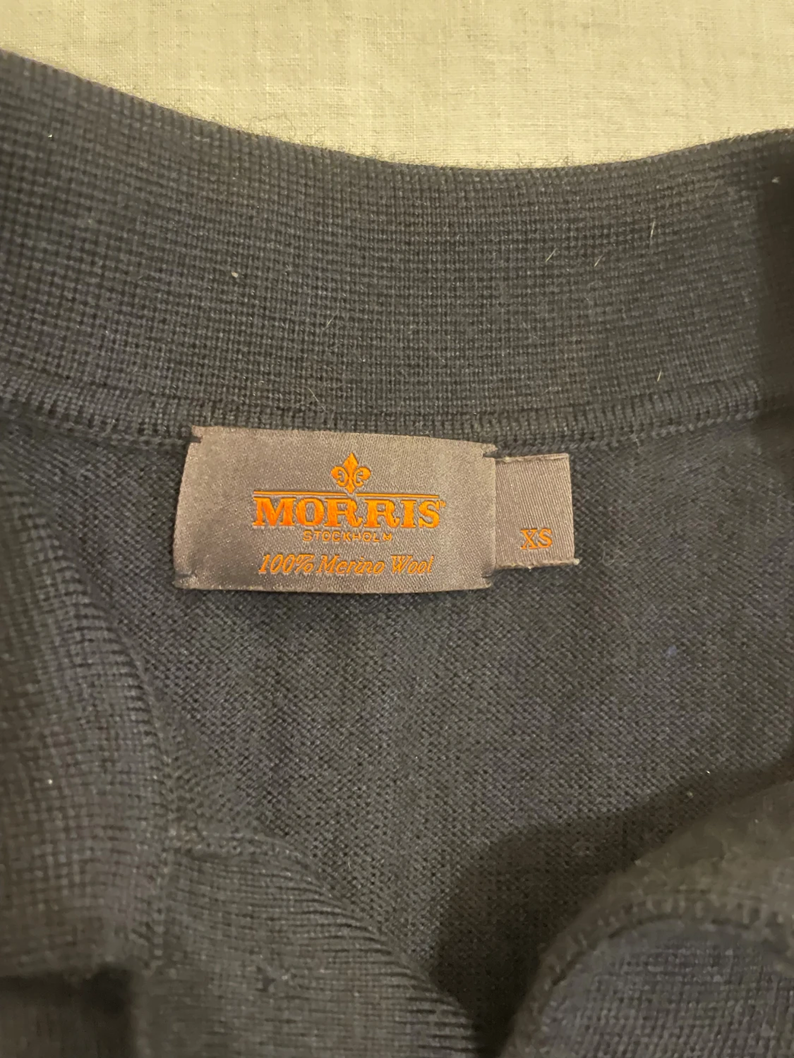 Svart merinoull pikétröja Morris XS - 2