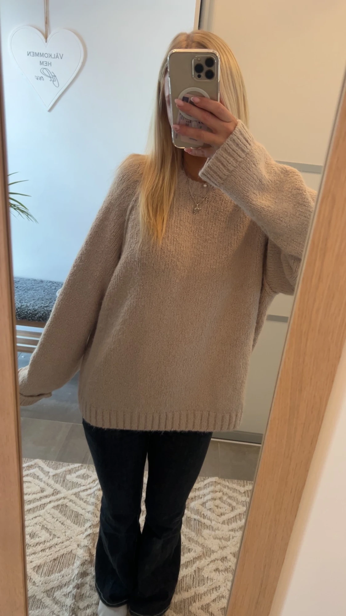 Beige stickad tröja  - 2