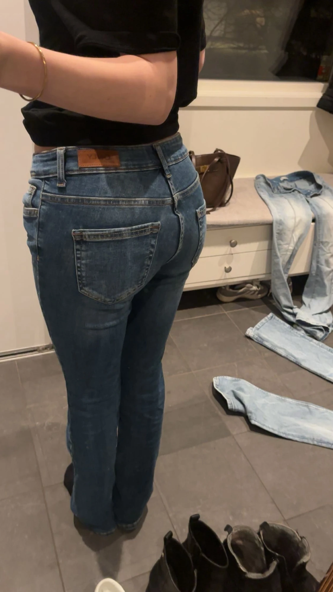 Blå bootcut jeans från Only - 1