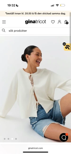 Stickad tröja med knyte från Gina  - Fin kofta från Gina i strl S. Pris 150 kr❤️