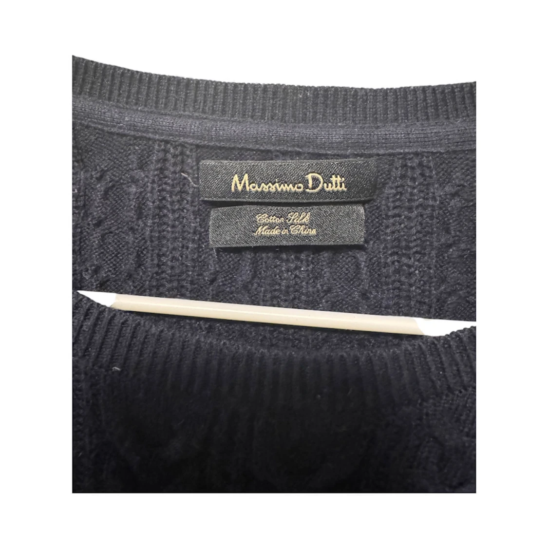 Mörkblå stickad tröja Massimo Dutti - 2