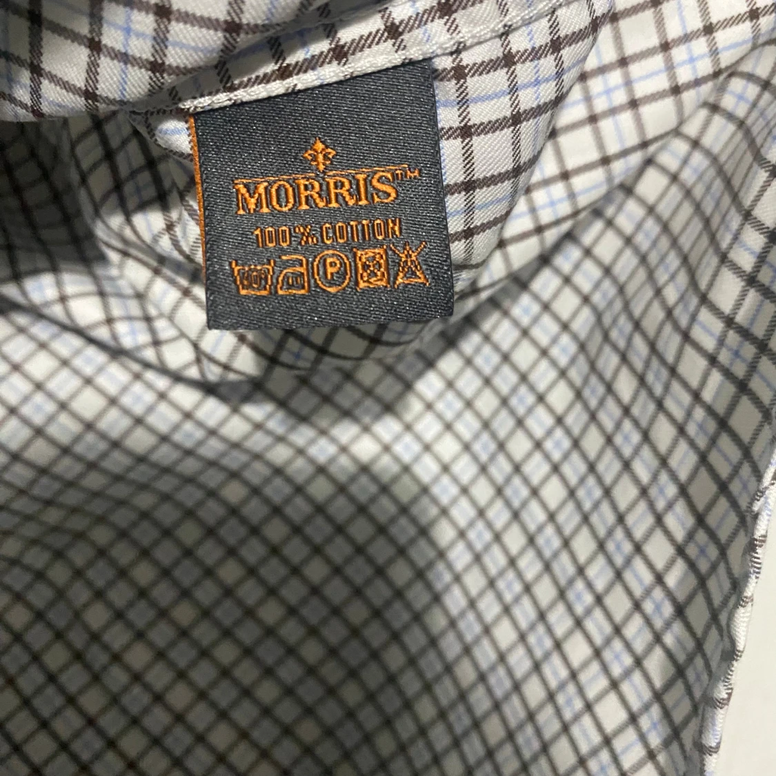 Rutig vit Morris skjorta med broderi - 5