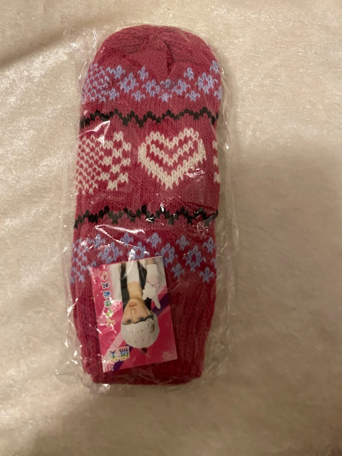 Stickad Vinter Vantar med Fleece Inuti  - 2