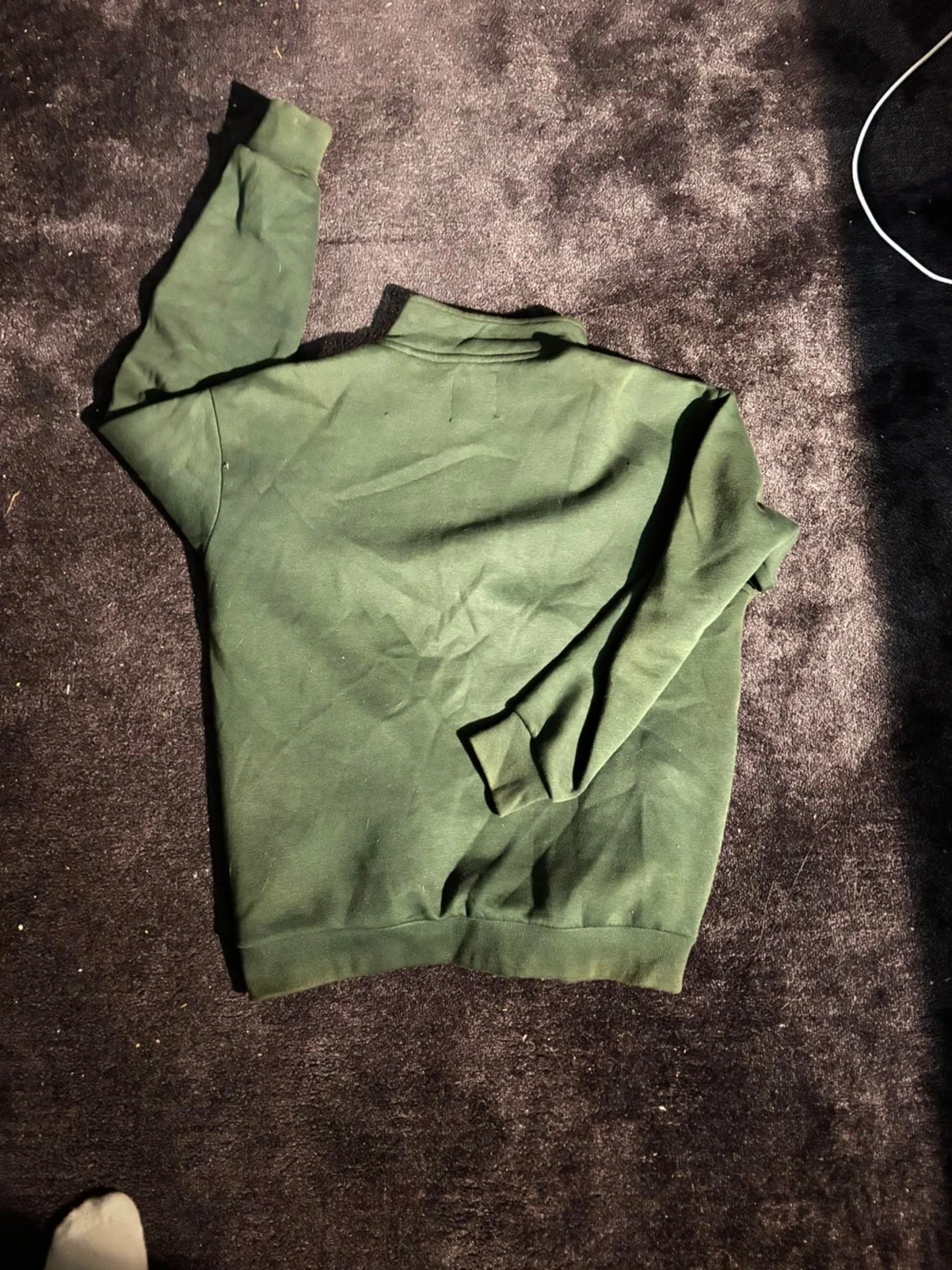 Mörkgrön half zip sweatshirt - 1