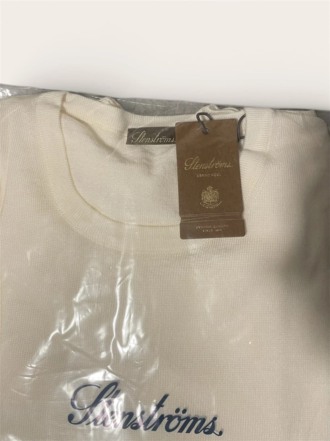 Vit stickad tröja Stenströms XL - 2