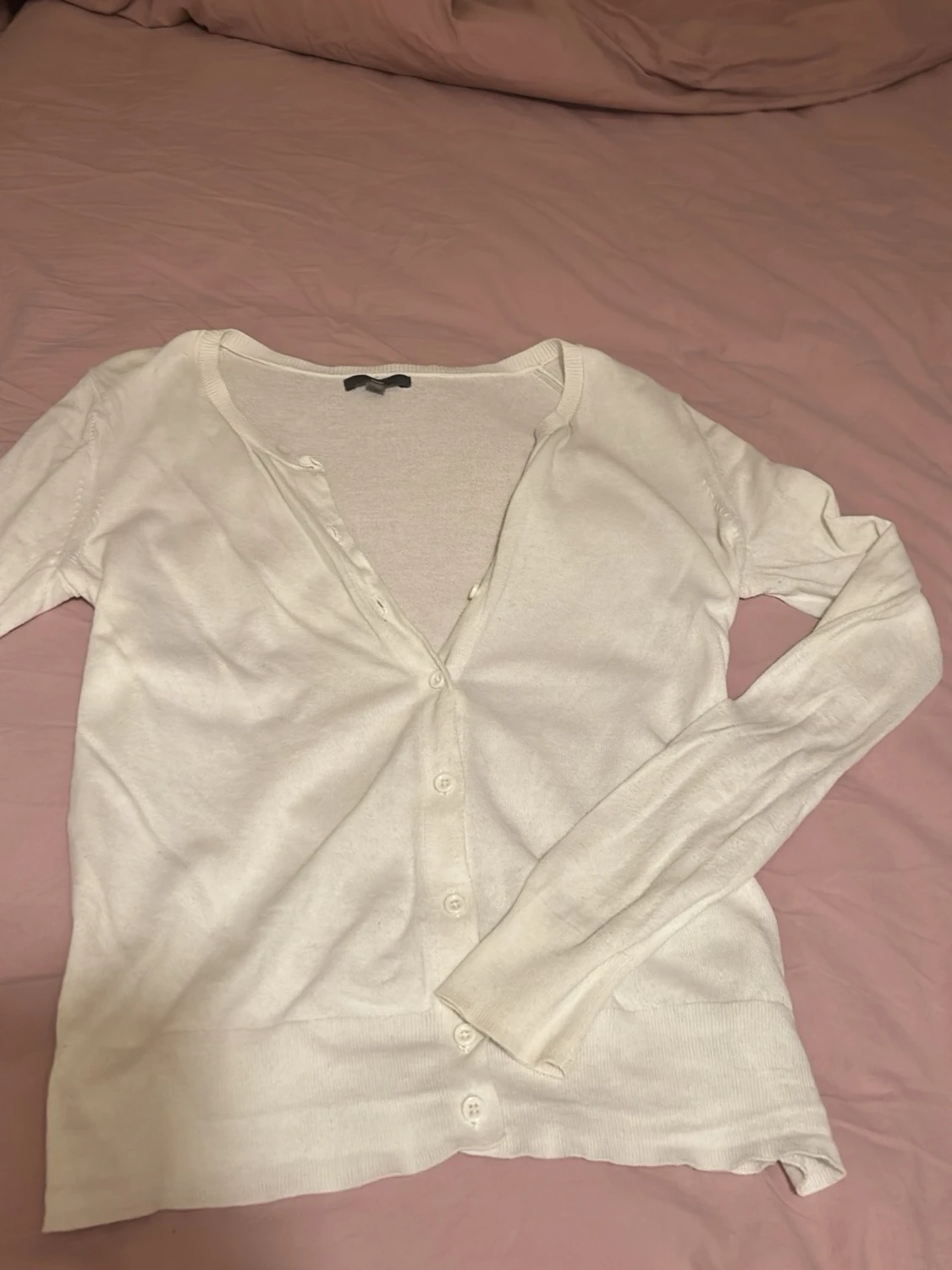 Vit basic kofta med knappar - 1