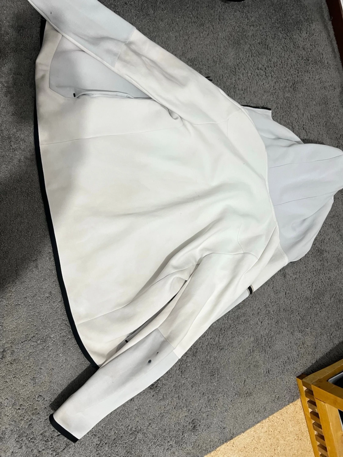 Vit softshell vindjacka med huva - 5