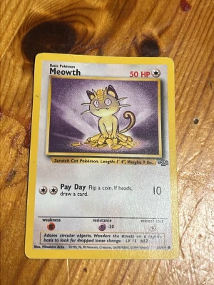 Pokémonkort Meowth & Mewtwo EX - 7 gamla Pokémon kort meowth från 1995, mewtwo från 2016, squirtle från 2009, aipom från 2007, scizor från 2012 och caterpie från 2016 