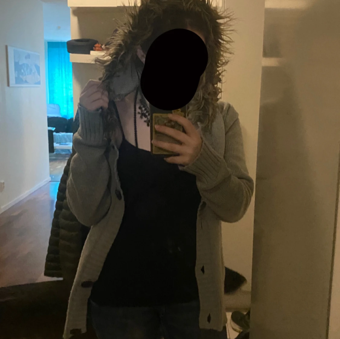 Kofta med fuskpäls  - 2