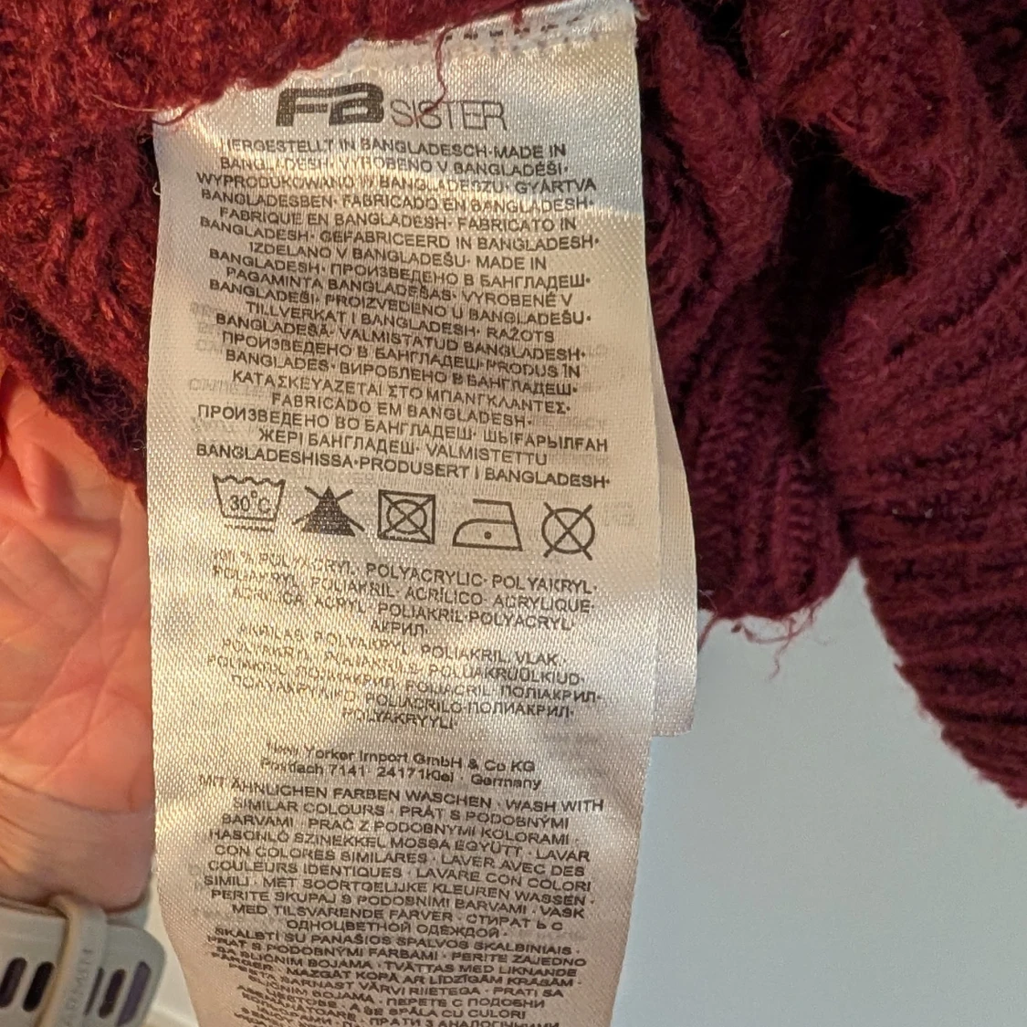 Vinröd stickad tröja från Sister - 4