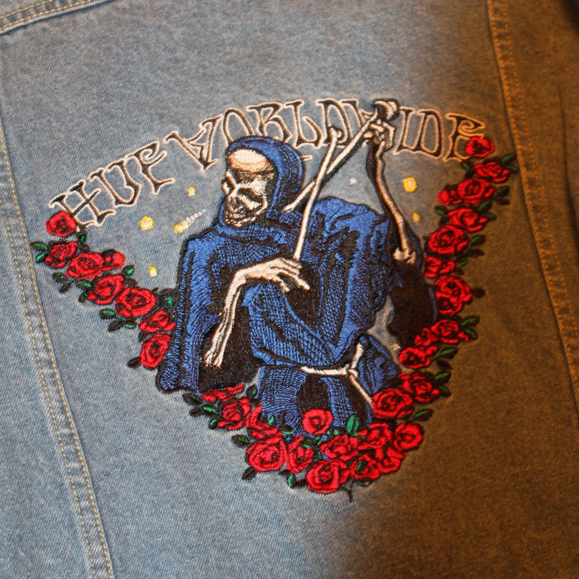 Jeansjacka HUF med broderad rygg - 3