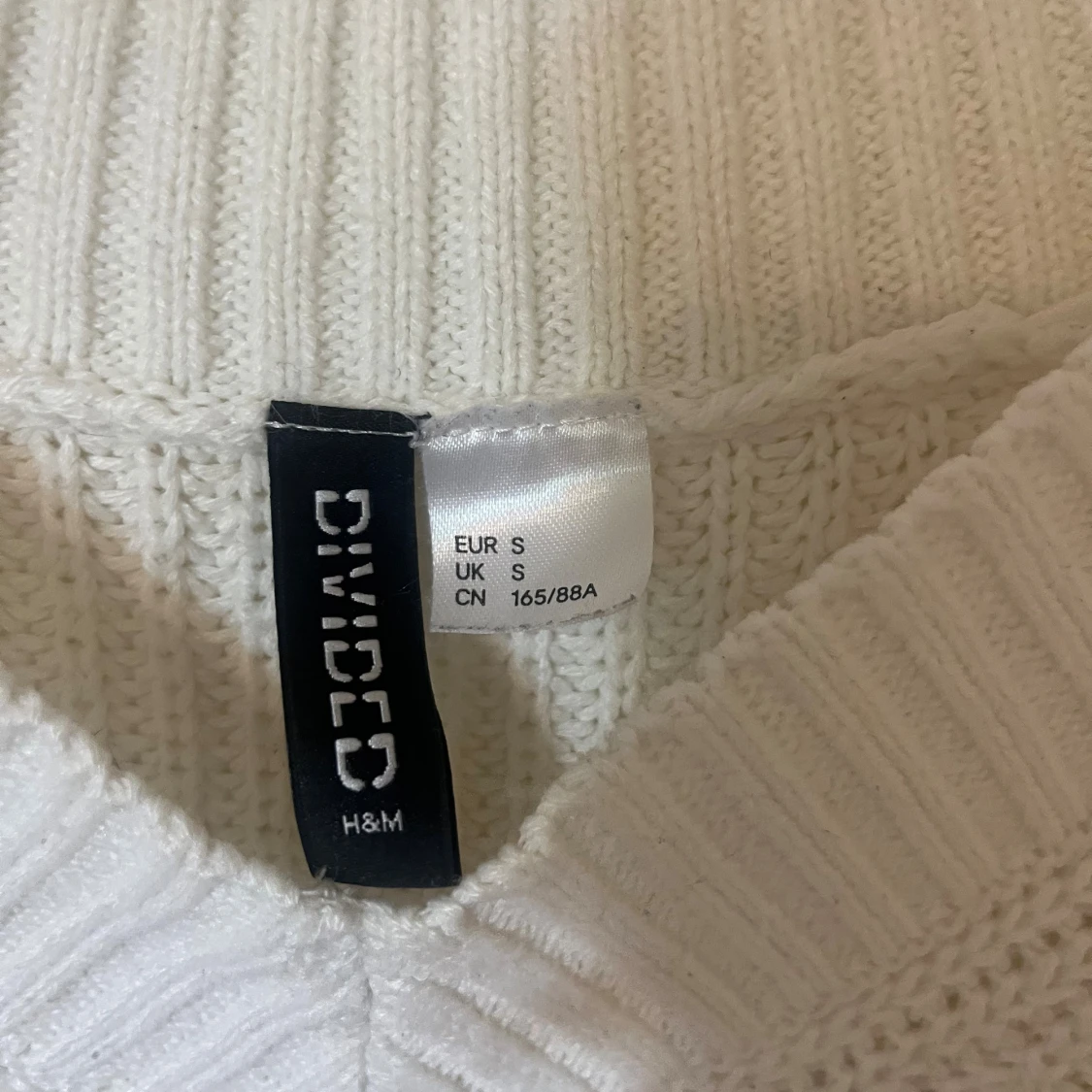 Vit croppad stickad tröja H&M Divided - 2