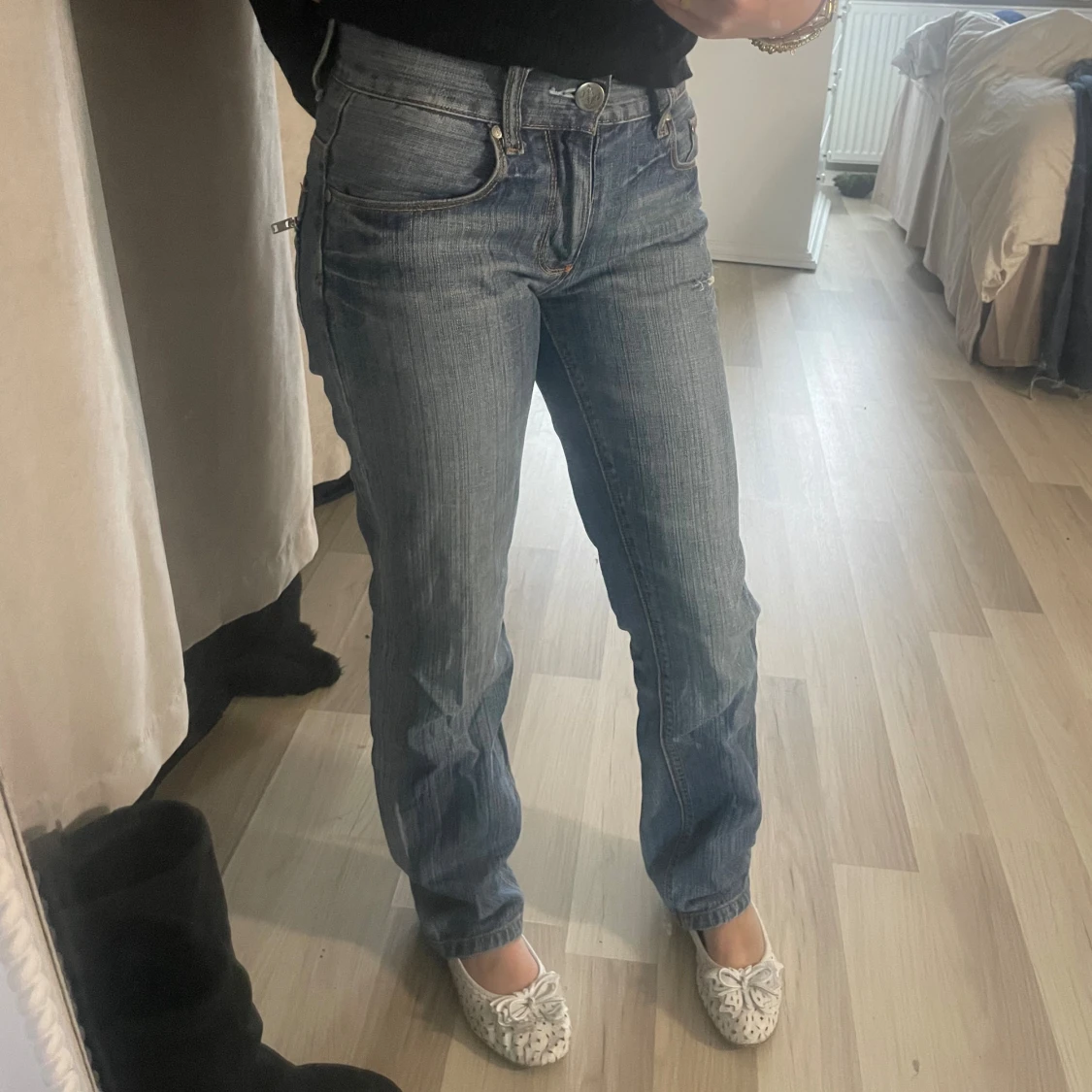 Blå jeans från Crocker med dragkedjor - 1