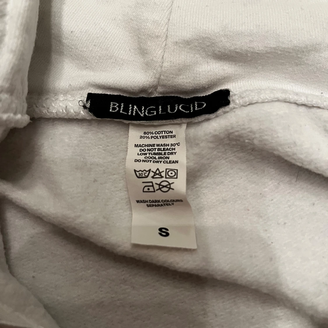 Vit hoodie Bling Lucid med änglar - 2