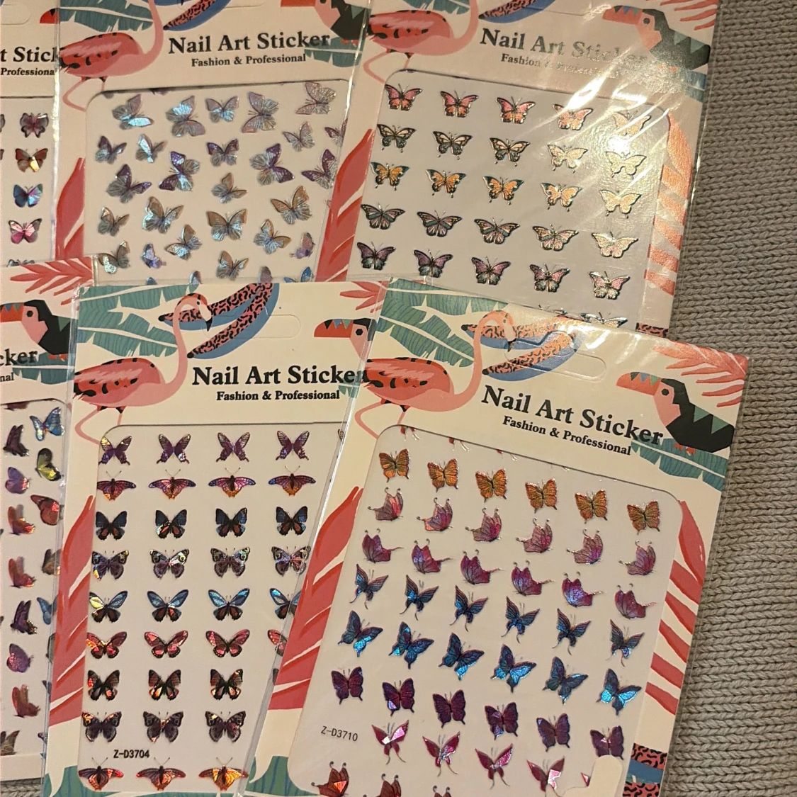 Färgglada fjärils-nagelstickers - 2