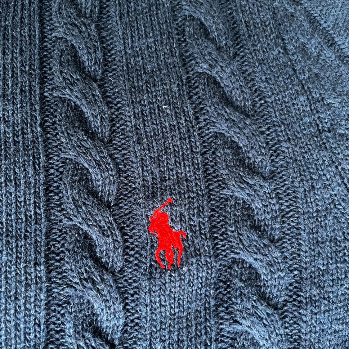 Marinblå kabelstickad tröja Polo Ralph Lauren - 3